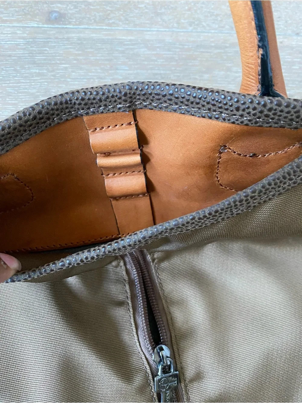 Jack Georges brown leather travel garment suit dress bag modern designer